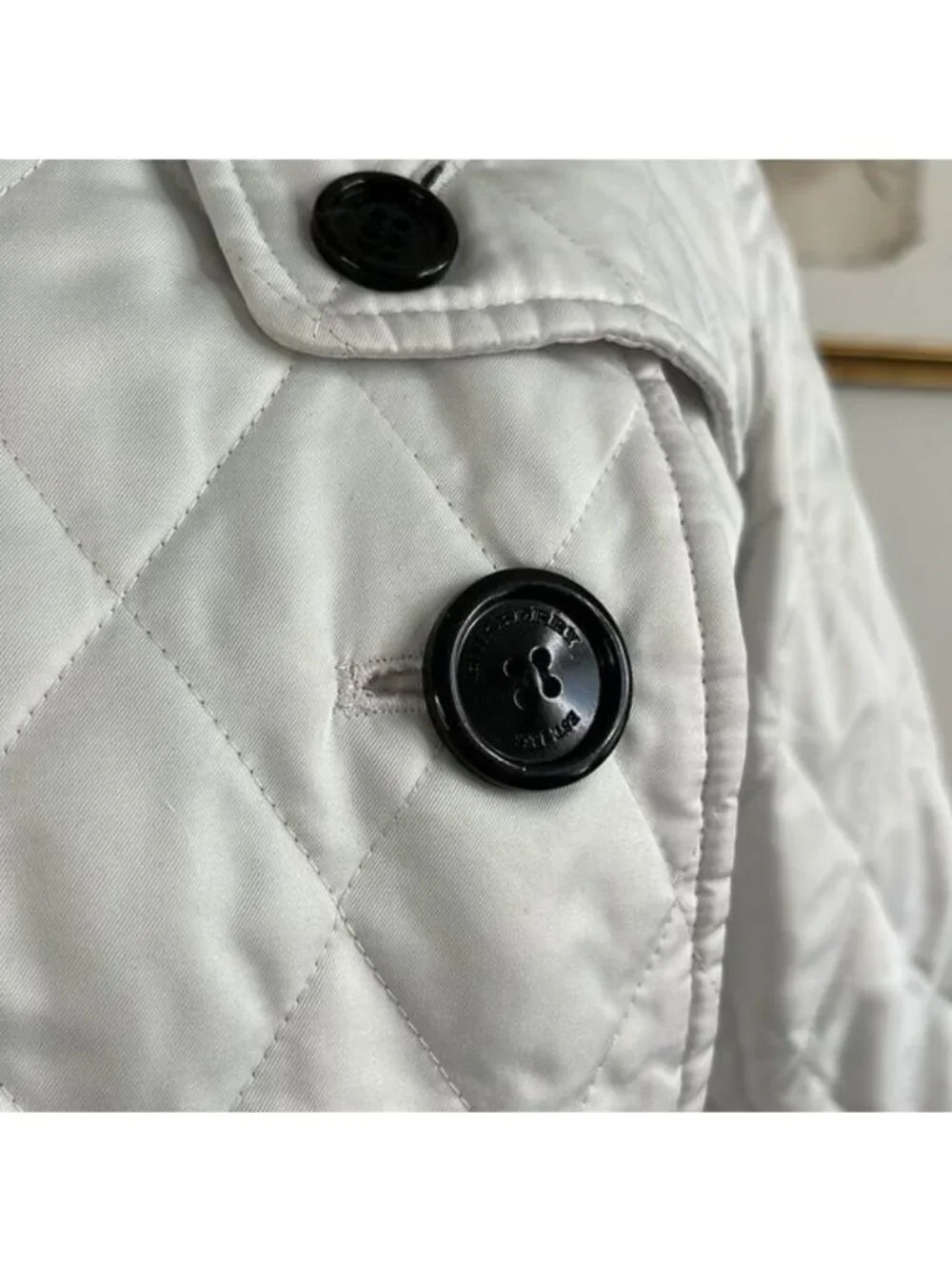Burberry White Quilted Trench Coat Belted Jacket - Picture 4 of 16